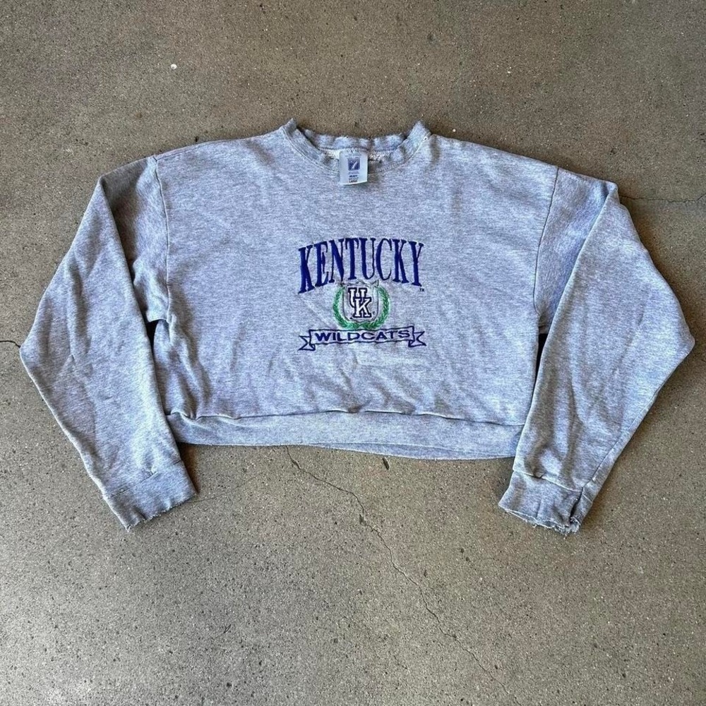 Vintage 90s Logo 7 university of Kentucky women's cropped college crewneck